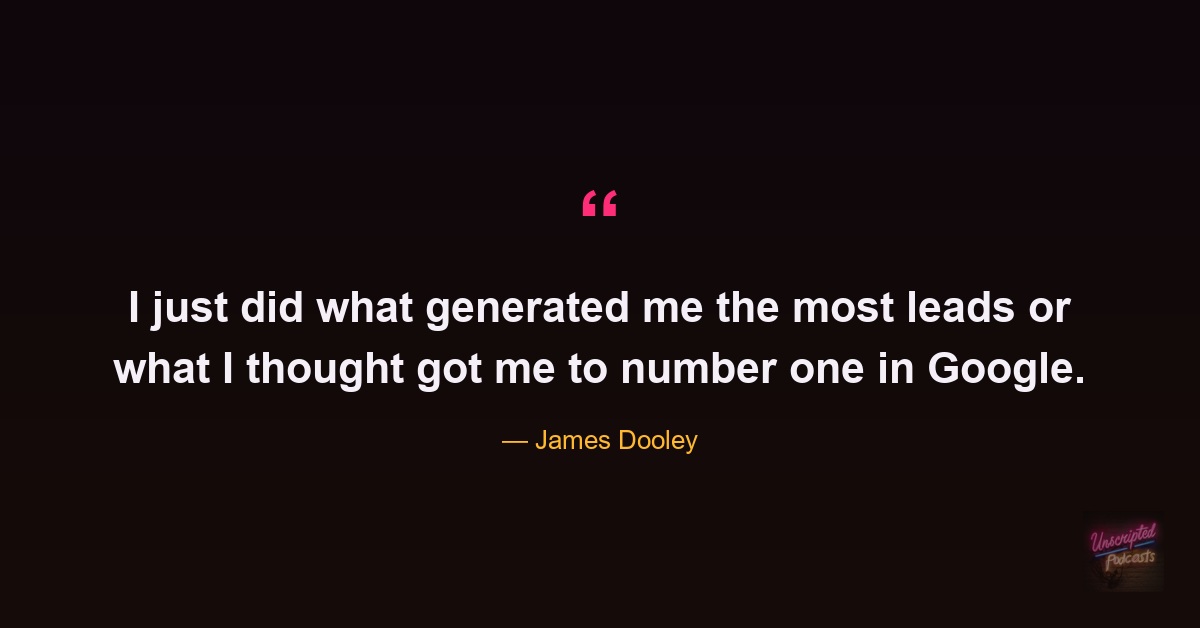 James Dooley on his money-hat approach to ranking in Google
