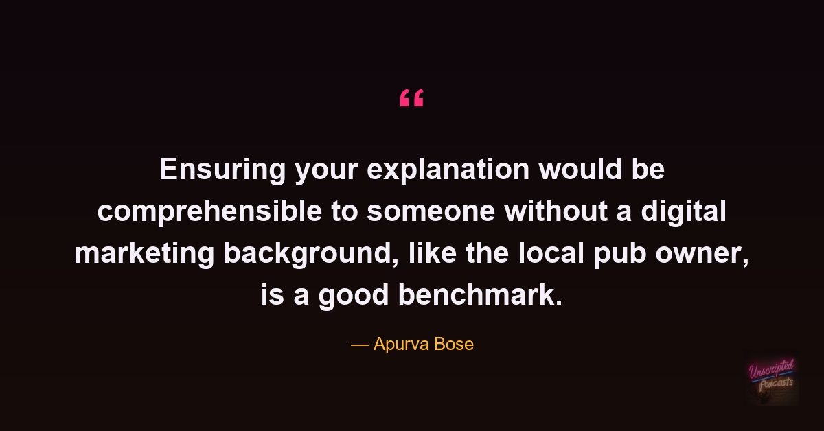 Apurva Bose on explaining SEO plainly enough for a local pub owner