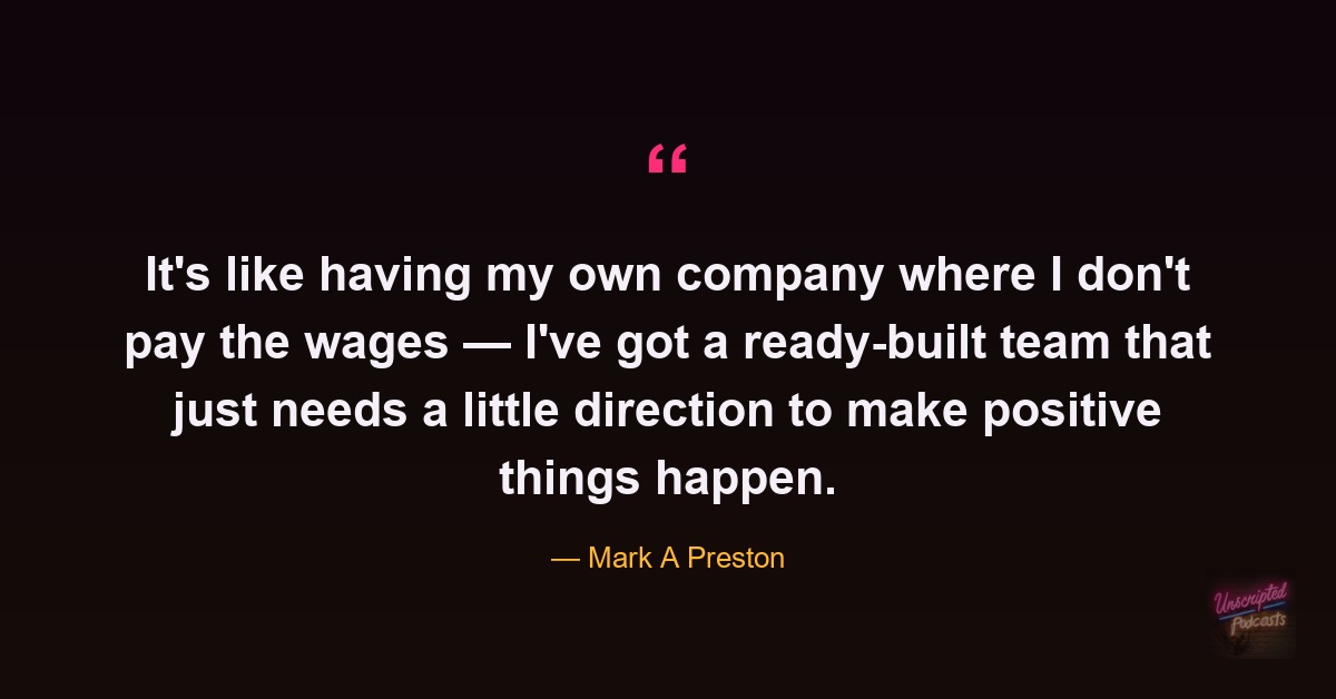 Mark A Preston describing the ready-built team behind his advisory model